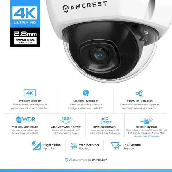 Amcrest 4K 8CH Güvenlik Kamera Sistemi - 6