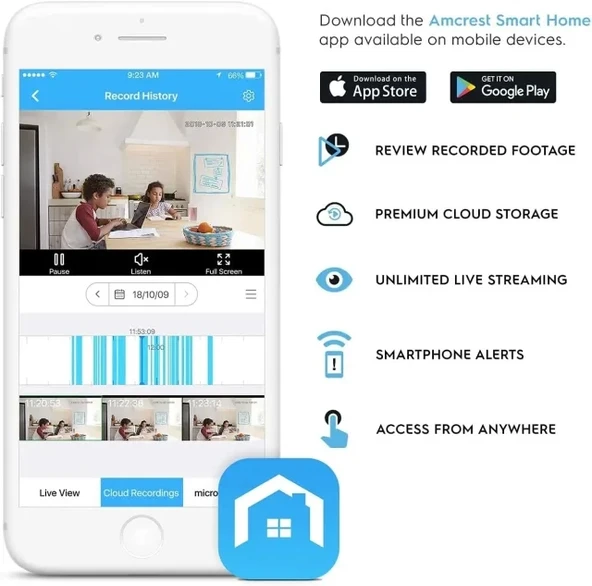 Amcrest 1080P WiFi Kamera İç Mekan Köpek Kamerası - 6