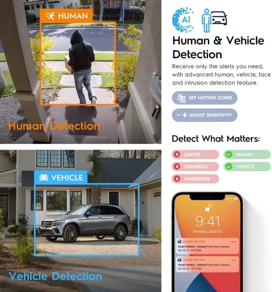 Amcrest UltraHD 4K (8MP) IP PoE AI 15fps Kamera Black