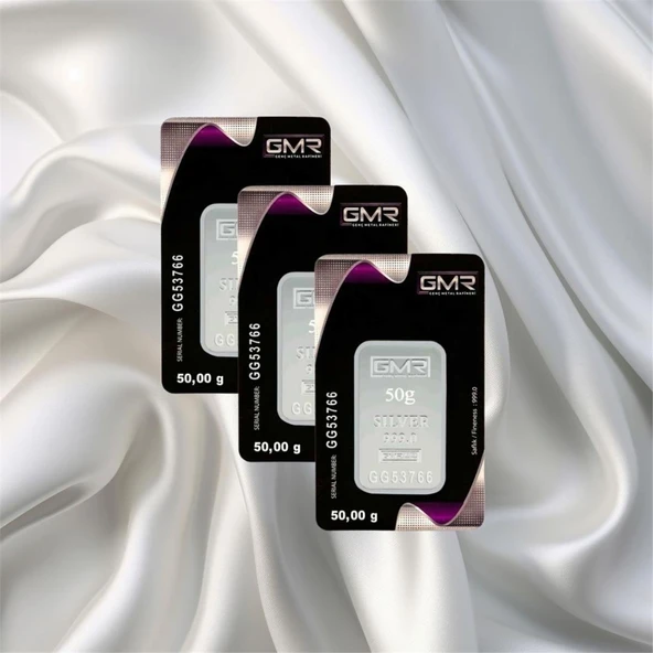3 Adet 50 Gr Gmr Gümüş Külçe