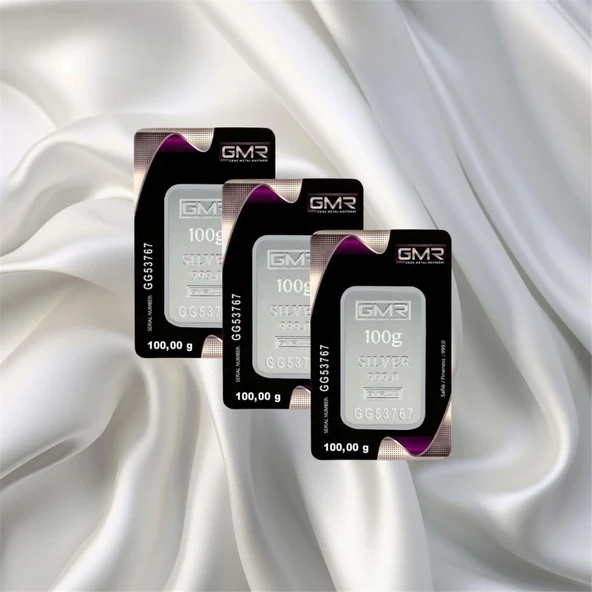 3 Adet 100 Gr Gmr Gümüş Külçe