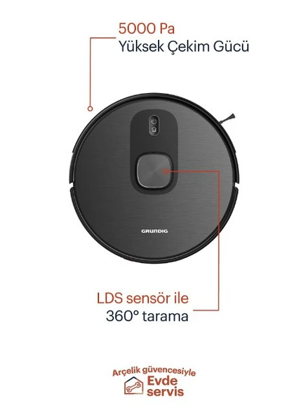 Grundig VCR 7330 Çöp İstasyonlu Akıllı Robot Süpürge - Resim 4