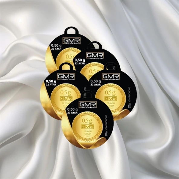 5 Adet 0.50 Gr 22 Ayar Gmr Gram Altın