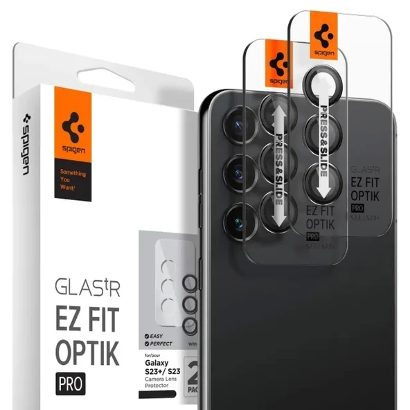 Spigen Kamera Lens Ekran Koruyucu Galaxy S23 / S23 Plus 2'li Paket Siyah