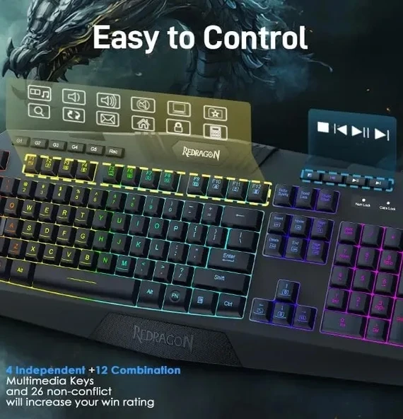 Redragon S101 Kablolu Oyun Klavyesi ve Faresi - 6