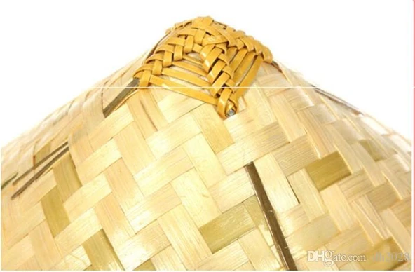 Naturel Renk Cambodia Kamboçyalı Vietnam Şapkası PVC Hasır - 2