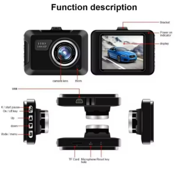 Ozmik CMR49 Mini Dvr Araç Kamerası Kamera 1080P Full Hd Video Kayıt Cihazı Dahili 32GB - 6