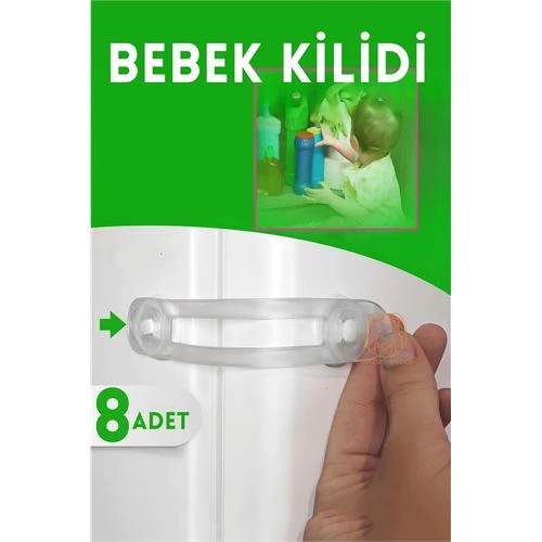 8 Adet Çocuk Dolap ve Çekmece Kilidi