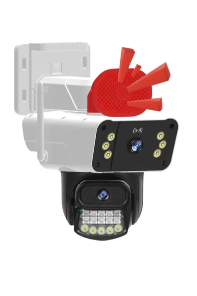O-KAM 3041 Wifi 6MP Dual Lens ( Sabit + Hareketli) Sirenli Kişi Takibi Türkçe Gece Görüş - Resim 3