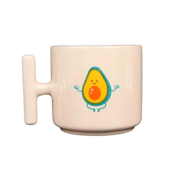 KREM T KULP AVOKADO TASARIM KUPA ürün görseli