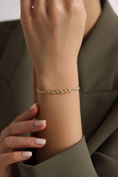 14 Ayar Lıght Süzme Halat Bileklik 20 cm - 2