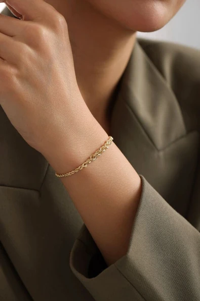 14 Ayar Lıght Süzme Halat Bileklik 20 cm