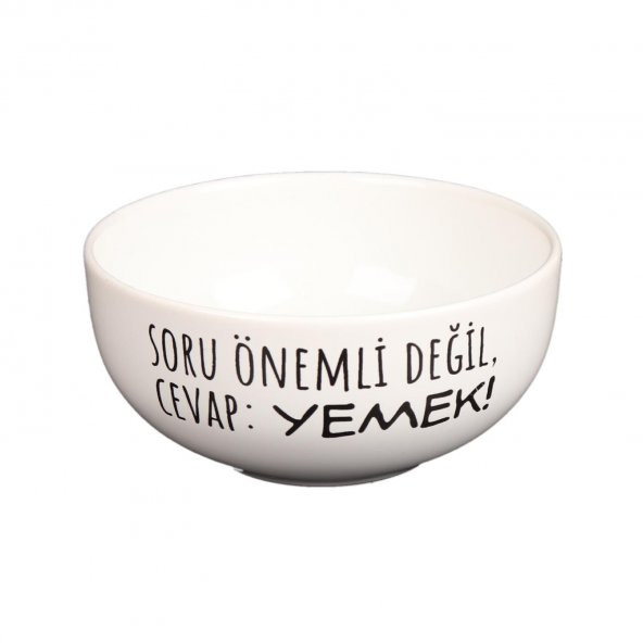 BEYAZ SORU ÖNEMLİ DEĞİL CEVAP YEMEK TASARIM KASE - 2