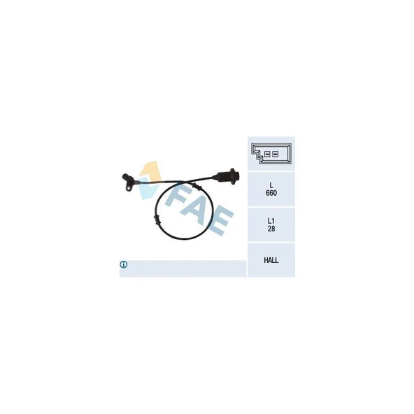 A 220 540 05 17 ABS SENSÖRÜ ARKA SAĞ M.BENZ 215 220 98- Kampanya FAE-78072 ürün görseli 1