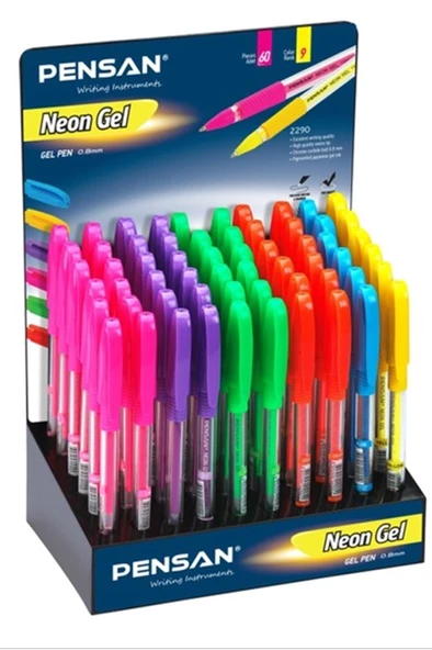 Pensan Neon Jel Pvc Renkli 60 Lı Stand