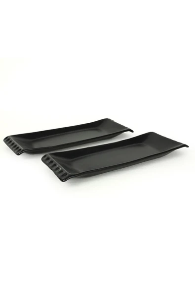 Mat Siyah Selen Kayık Tabak 33x12 Cm 2 Adet 956 - 3