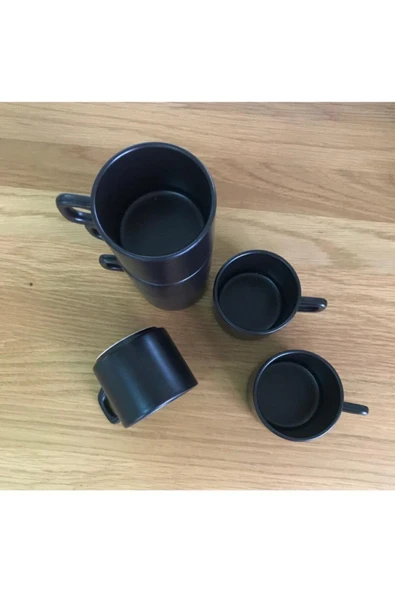 8 Cm Stackable Çay Fincanı Siyah 6 Lı - 2