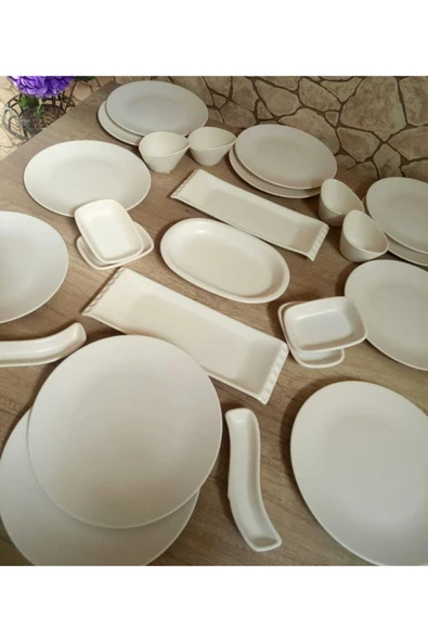 Kahvaltı Takımı 25 Parça 12 Kişilik Mat Beyaz - 3