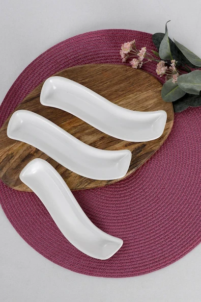 Mat Beyaz İvory Zeytinlik 18 Cm 3 Adet - 4