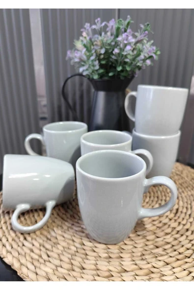Bulut kupa bardak 9 cm 6 adet gri