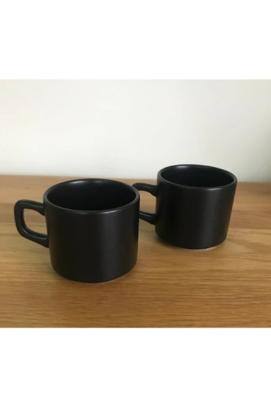 8 Cm Stackable Çay Fincanı Siyah 2 Li