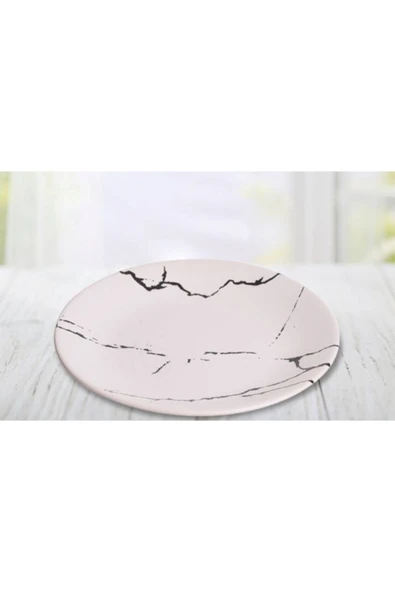 6 Lı Tabak Ege Servıs 26 Cm Mat Transparan Beyaz - 2