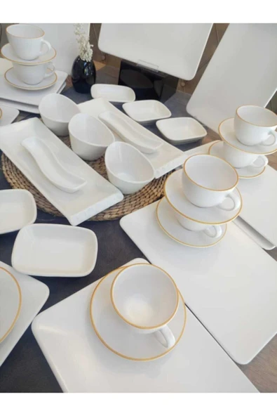 Kahvaltı Takımı & 49 Parça 12 Kişilik Mat Krem Siera - Resim 3