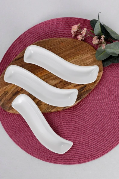 Mat Beyaz İvory Zeytinlik 18 Cm 3 Adet