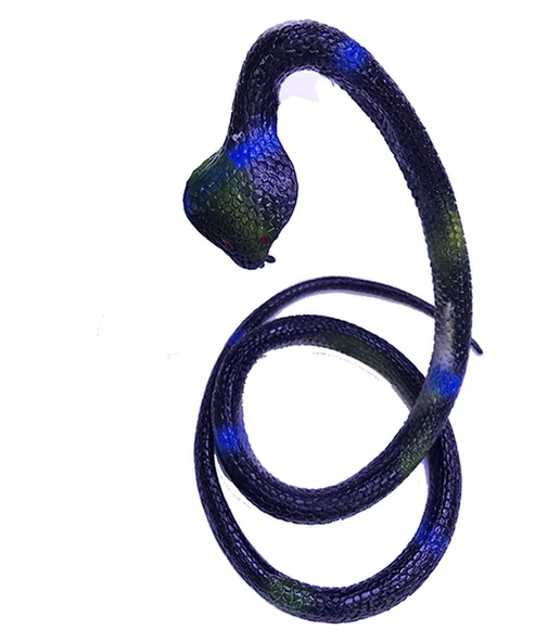 Siyah Renk Gerçekçi Kobra Model Silikon Yumuşak Yılan 80 cm - 2