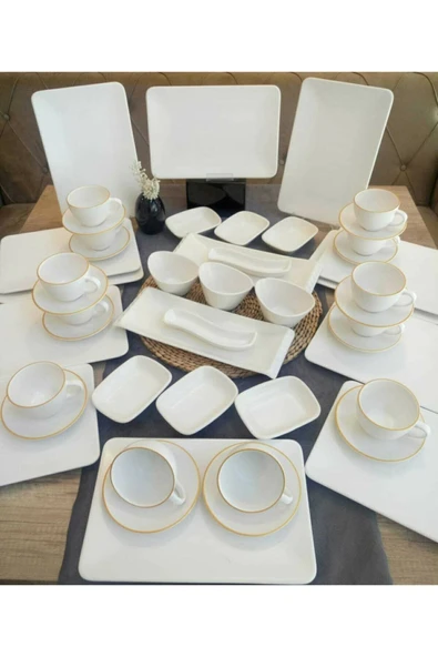 Kahvaltı Takımı & 49 Parça 12 Kişilik Mat Krem Siera ürün görseli 1