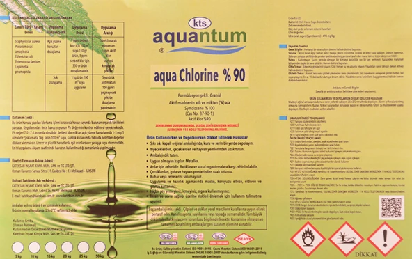2 ADET Aquantum 15 Kg (30 KG) %90 Aktif Granül Klor - %90 Chlorine Granular-ToptancıyızBiz - 2