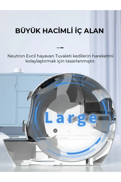 Akıllı Kedi Tuvaleti, Uv Işını Ile Bakterileri Öldürme, Koku Geçirmez - Uygulama Üzerinden Kontrol - 3
