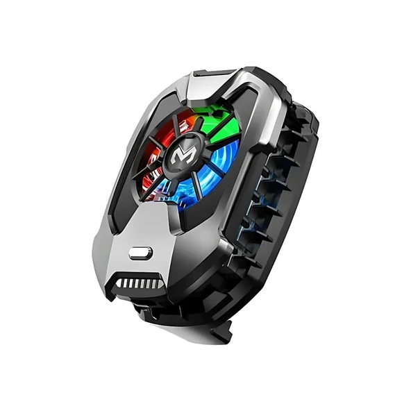 Polham Buz Tipi Radyatörlü Süper Soğutuculu Telefon Soğutma Fanı, RGB Işıklı Dijital Göstergeli Fan