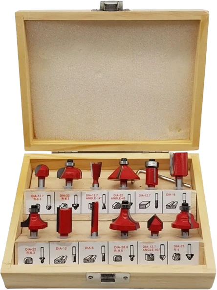 RESİSTE 8MM FREZE SETİ 12 PARÇA