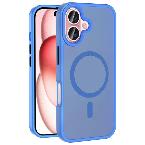 Apple iPhone 16 Plus Kılıf M-safe Şarj Özellikli Mat Arka Yüzey Zore Sio Kapak