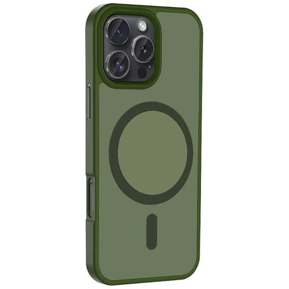 Apple iPhone 16 Pro Kılıf M-safe Şarj Özellikli Mat Arka Yüzey Zore Sio Kapak - 9