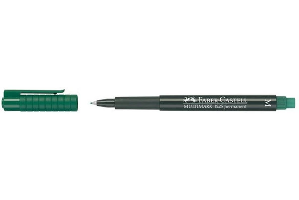 Faber Castell 1525 Permanent Kalem - Asetat Kalemi M Yeşil - 3 adet
