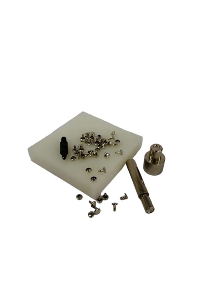 5 Parça Hazır Perçin Ezme Seti - 33,5 no  İki Taraf Kafa Nikel - 2