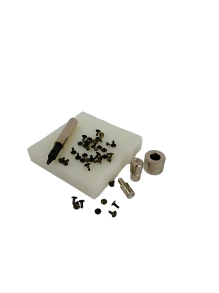 5 Parça Hazır Perçin Ezme Seti - 33 no İki Taraf Kafa Antik Kahve - 2