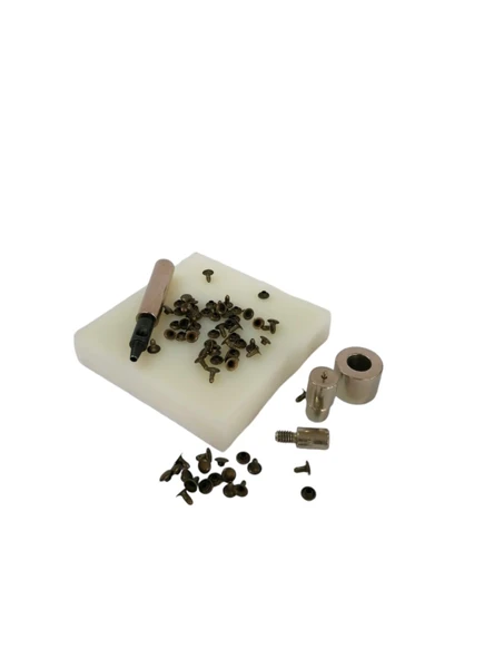 5 Parça Hazır Perçin Ezme Seti - 0 no Antik Kahve - 2