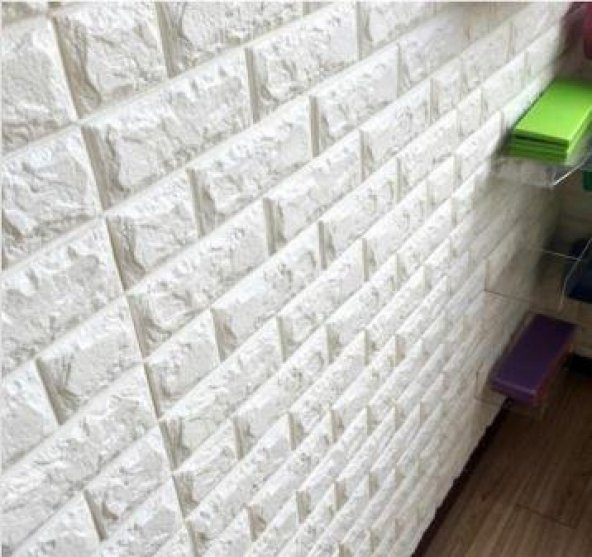 Renkli Duvarlar Kendinden Yapışkanlı Esnek Sünger 4,5 mm Tuğla Duvar Paneli - 1