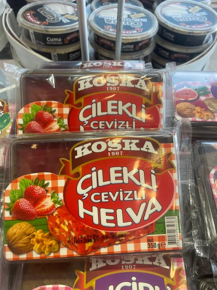 KOSKA ÇİLEKLİ CEVİZLİ HELVA 350 GR KOLİ 12 ADET - 3