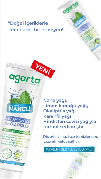 Doğal Yoğun Naneli Florürsüz Ferah Nefes Diş Macunu 100 Ml - 2