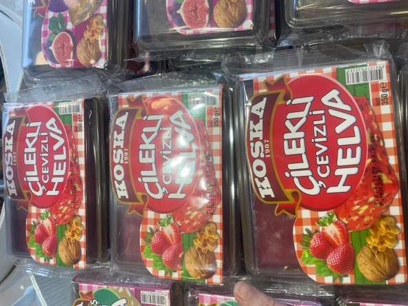 KOSKA ÇİLEKLİ CEVİZLİ HELVA 350 GR KOLİ 12 ADET - 2