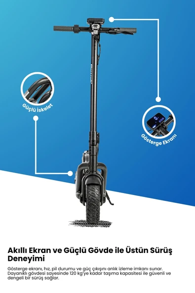 Electroll N85 Elektrikli Scooter - Yenilikçi Teknoloji, Zarif Tasarım, Üstün Konfor, Güvenli Sürüş - 5