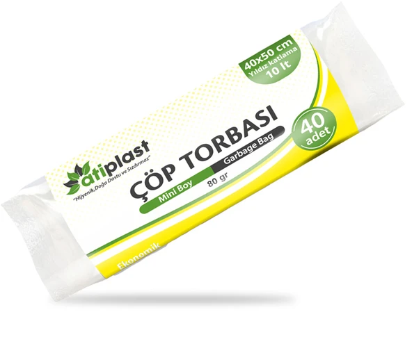 Atiplast Çöp Torbası Standart Mini Boy 80 gr 40 x 50 cm Şeffaf 10 Rulo