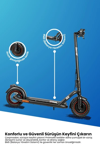 Electroll N65 Elektrikli Scooter - Yenilikçi Teknoloji, Zarif Tasarım, Üstün Konfor, Güvenli Sürüş - 6