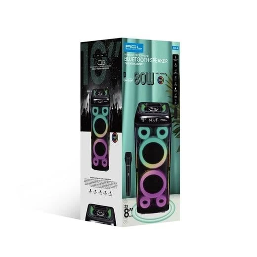 ACS-6 80W Bluetooth Hoparlör | 2x8” İnç Speaker, Mikrofonlu ve RGB Yüksek Ses Parti ve Karaoke - 2