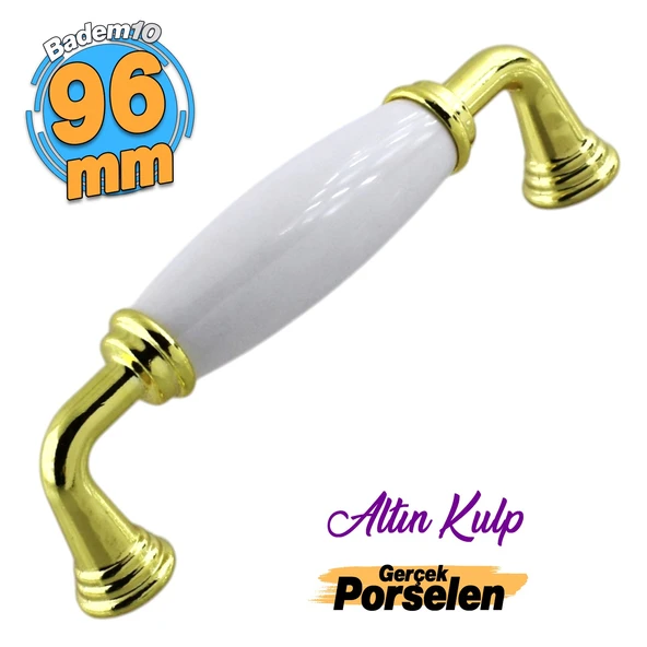 Kapıdağı Porselen Metal Kulp 96 mm Mobilya Çekmece Mutfak Dolabı Dolap Kapak Kulpları Kulb Kulpu