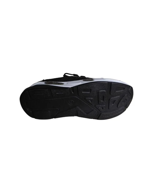 YAZKIŞ Kadın Siyah Çift Örgü Yanı Ve Tabanı Taşlı Bağcıksız Kalın Taban Fashıon Günlük Spor Ayakkabı - Resim 4